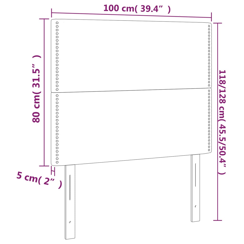 vidaXL Kopfteil Weiß 100x5x118/128 cm Kunstleder