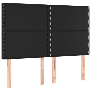 vidaXL Kopfteil Schwarz 144x5x118/128 cm Kunstleder