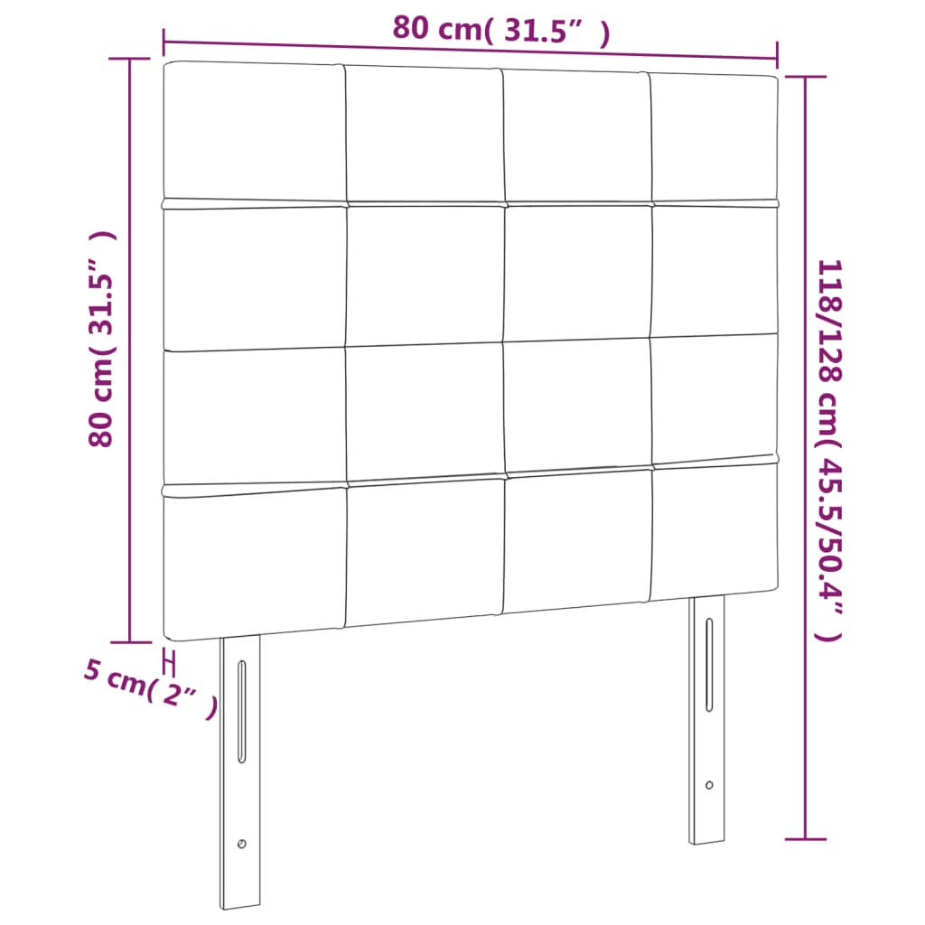 vidaXL Kopfteil Blau 80x5x118/128 cm Stoff