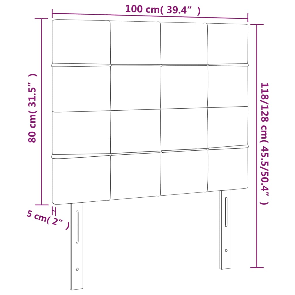 vidaXL Kopfteil Taupe 100x5x118/128 cm Stoff