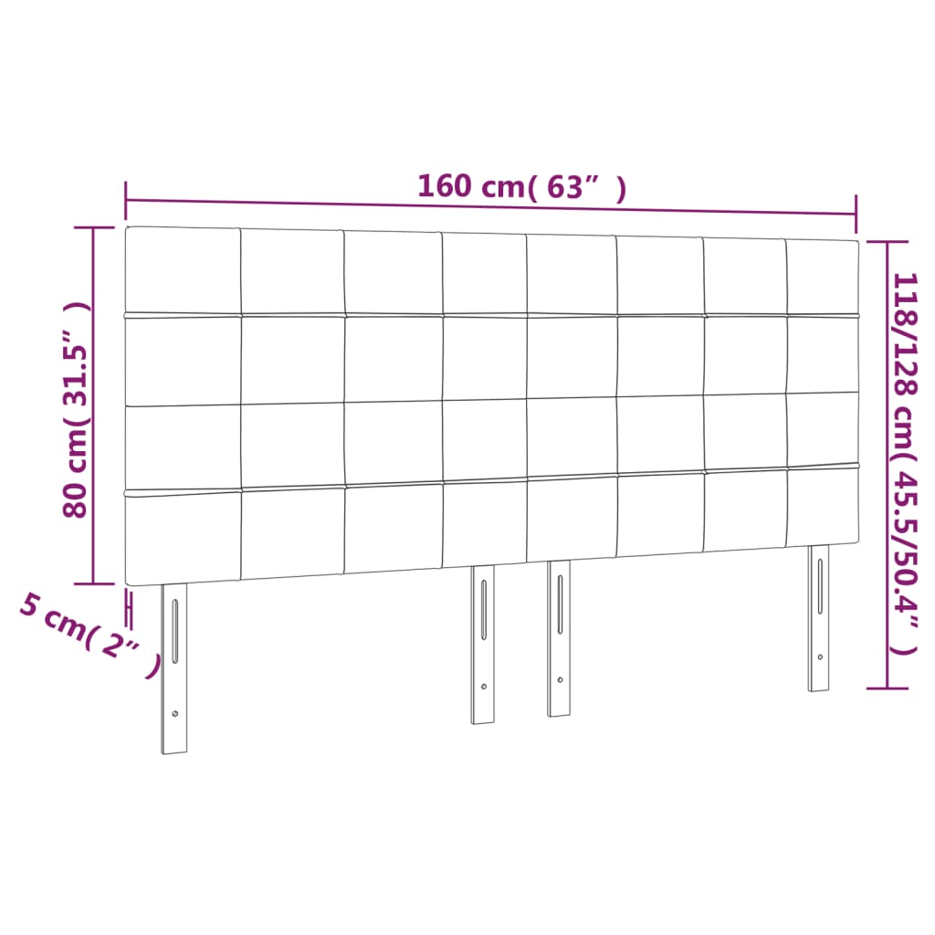 vidaXL Kopfteil Creme 160x5x118/128 cm Stoff