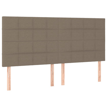vidaXL Kopfteil Taupe 200 x 5 x 118/128 cm Stoff