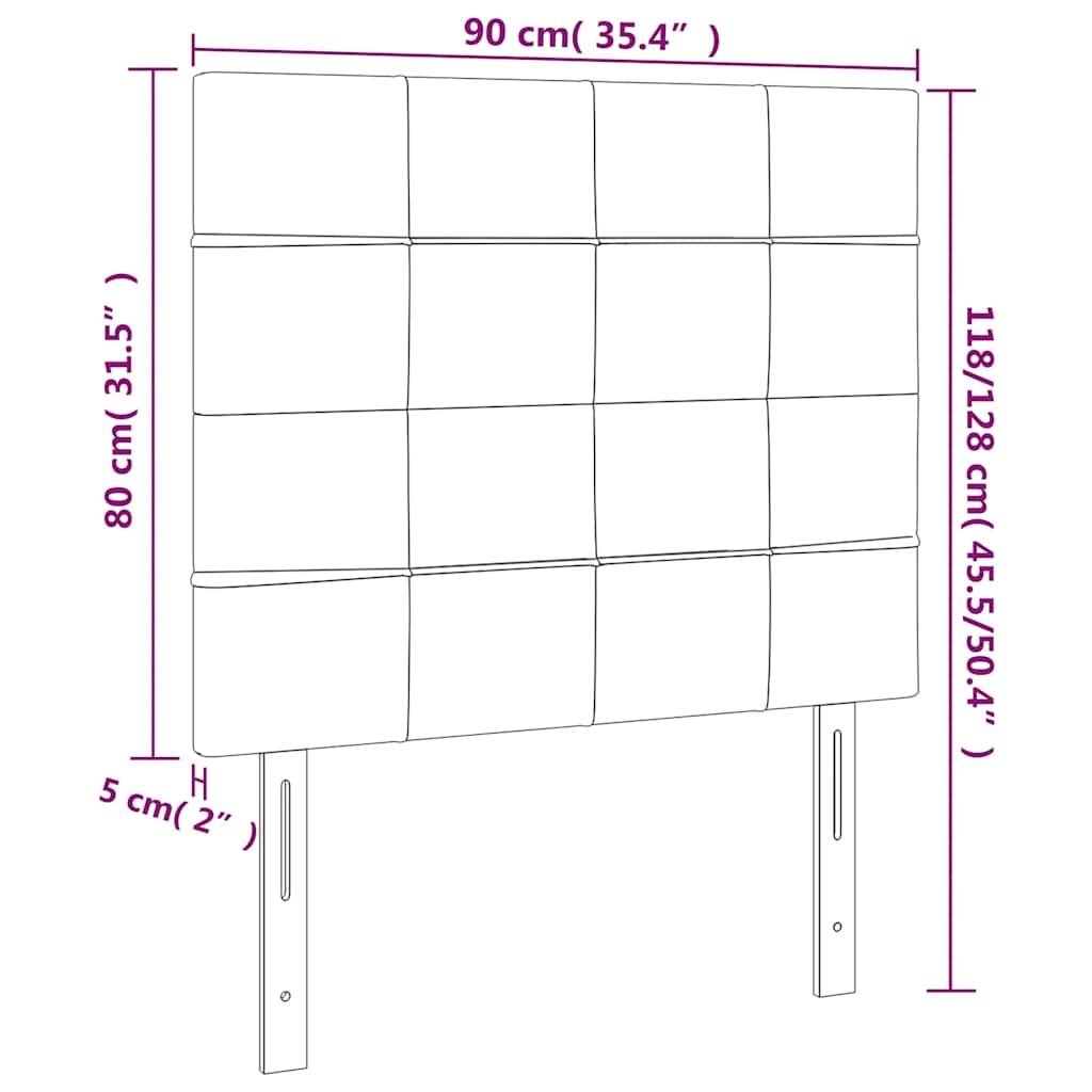 vidaXL Kopfteil Dunkelgrün 90x5x118/128 cm Samt