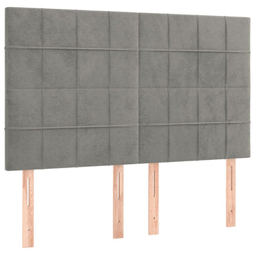 vidaXL Kopfteil Hellgrau 144x5x118/128 cm Samt