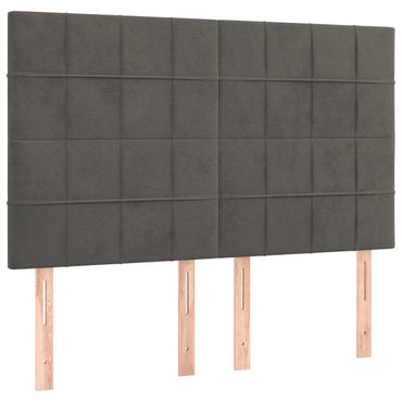 vidaXL Kopfteil Dunkelgrau 144 x 5 x 118/128 cm Samt