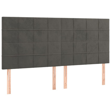 vidaXL Kopfteil Dunkelgrau 160 x 5 x 118/128 cm Samt