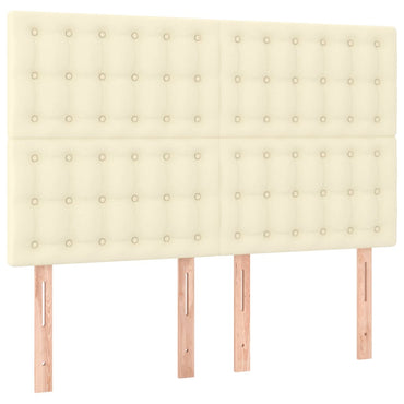 vidaXL Kopfteil Creme 144x5x118/128 cm Kunstleder