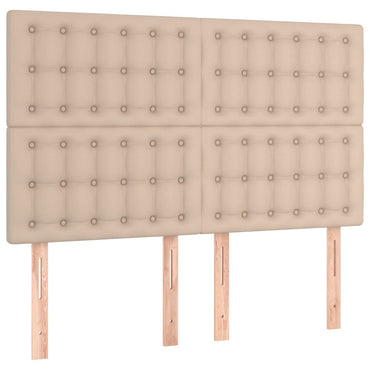 vidaXL Kopfteil Cappuccino 144x5x118/128 cm Kunstleder