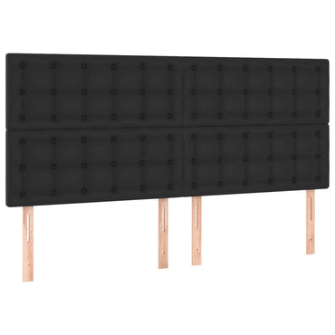vidaXL Kopfteil Schwarz 180x5x118/128 cm Kunstleder
