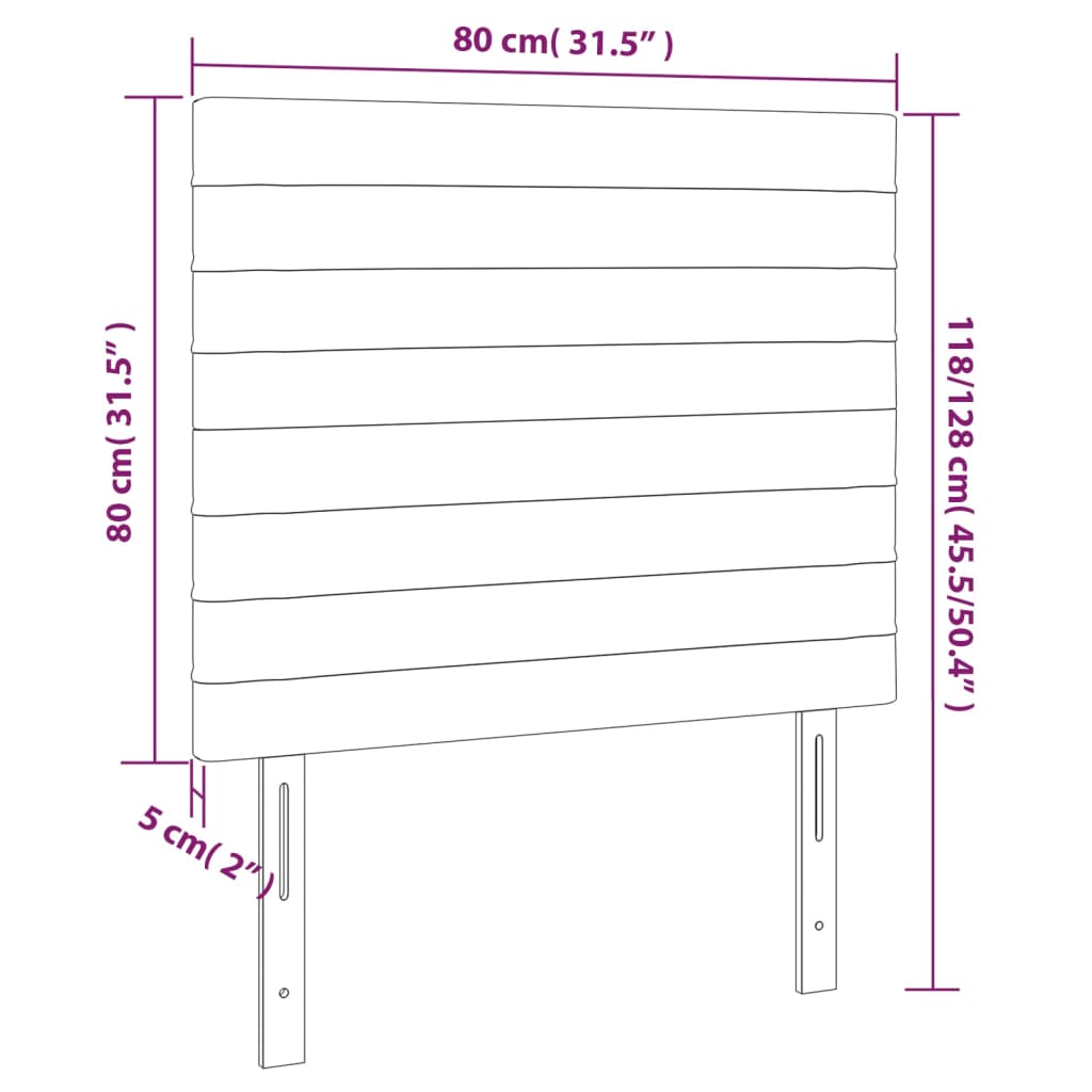vidaXL Kopfteil Hellgrau 80x5x118/128 cm Stoff