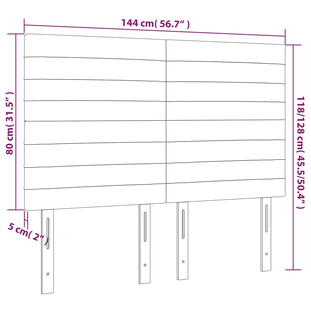 vidaXL Kopfteil Schwarz 144x5x118/128 cm Stoff