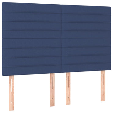 vidaXL Kopfteil Blau 144x5x118/128 cm Stoff