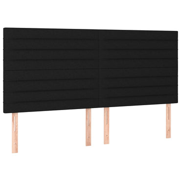 vidaXL Kopfteil Schwarz 160 x 5 x 118/128 cm Stoff
