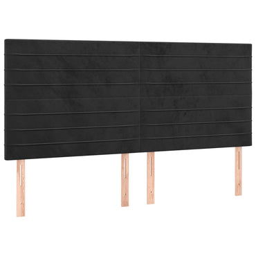vidaXL Kopfteil Schwarz 160x5x118/128 cm Samt