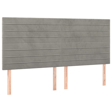 vidaXL Kopfteil Hellgrau 200 x 5 x 118/128 cm Samt