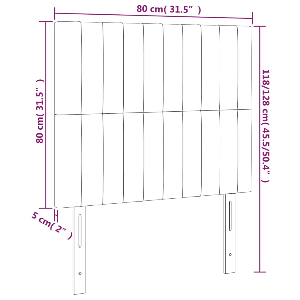 vidaXL Kopfteil Schwarz 80x5x118/128 cm Stoff