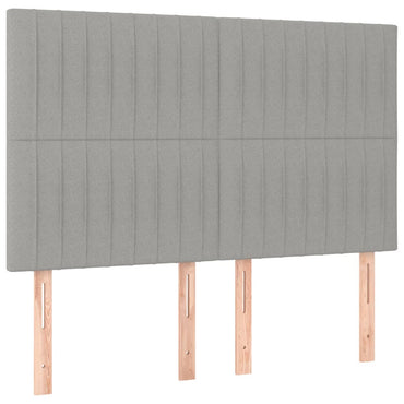vidaXL Kopfteil Hellgrau 144x5x118/128 cm Stoff