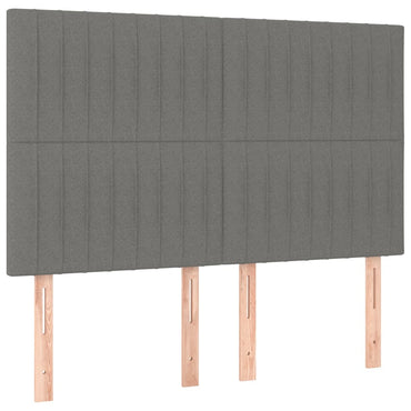 vidaXL Kopfteil Dunkelgrau 144 x 5 x 118/128 cm Stoff