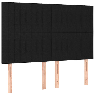 vidaXL Kopfteil Schwarz 144x5x118/128 cm Stoff