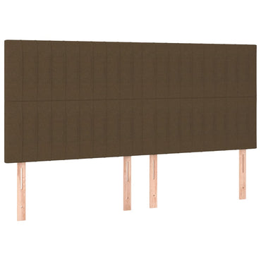 vidaXL Kopfteil Dunkelbraun 200 x 5 x 118/128 cm Stoff