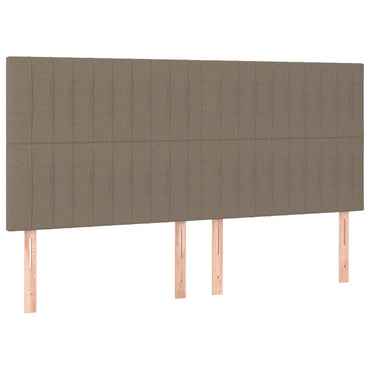vidaXL Kopfteil Taupe 200 x 5 x 118/128 cm Stoff