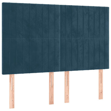 vidaXL Kopfteil Dunkelblau 144x5x118/128 cm Samt