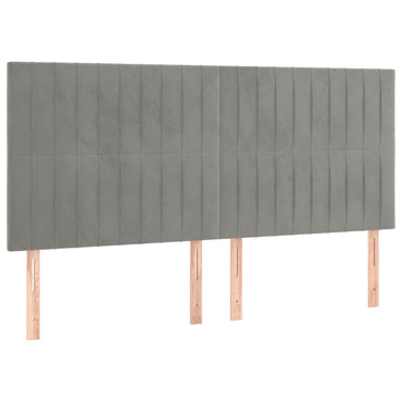 vidaXL Kopfteil Hellgrau 180x5x118/128 cm Samt