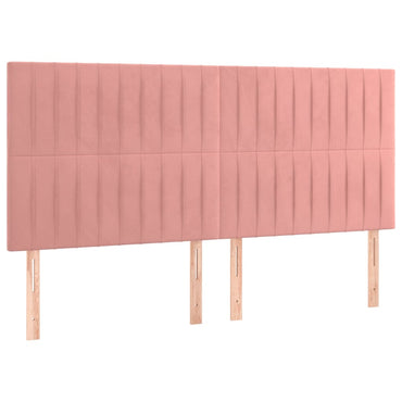 vidaXL Kopfteil Rosa 200 x 5 x 118/128 cm Samt
