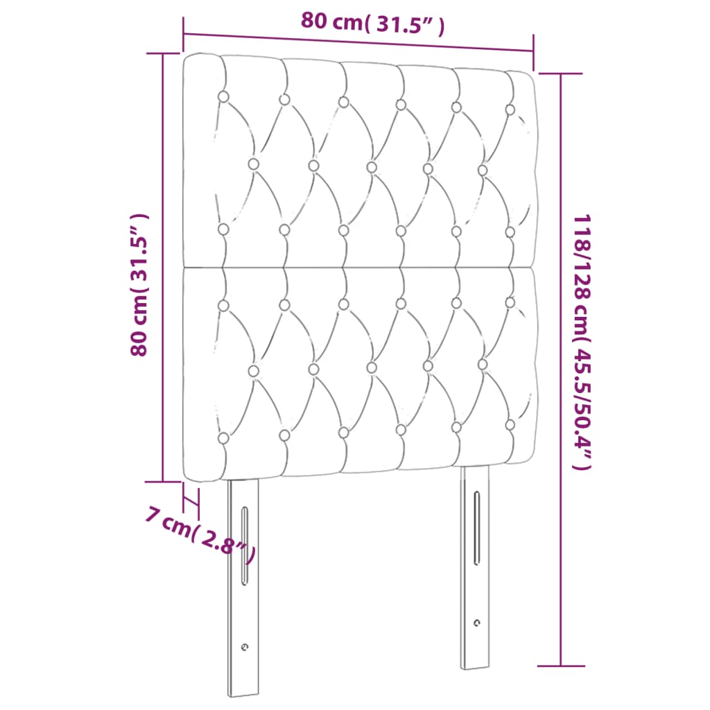 vidaXL Kopfteil Hellgrau 80x7x118/128 cm Stoff
