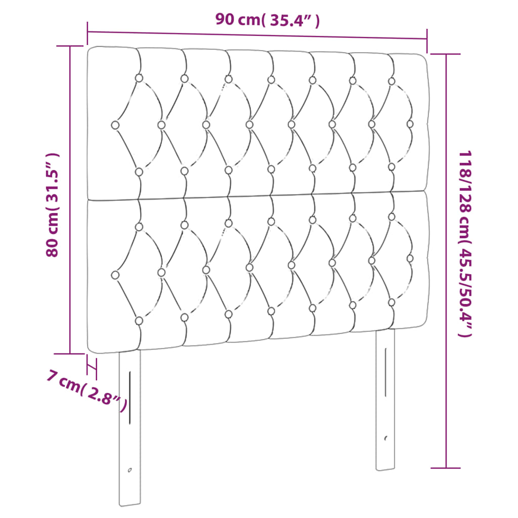 vidaXL Kopfteil Dunkelbraun 90x7x118/128 cm Stoff
