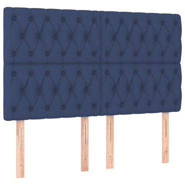 vidaXL Kopfteil Blau 144x7x118/128 cm Stoff