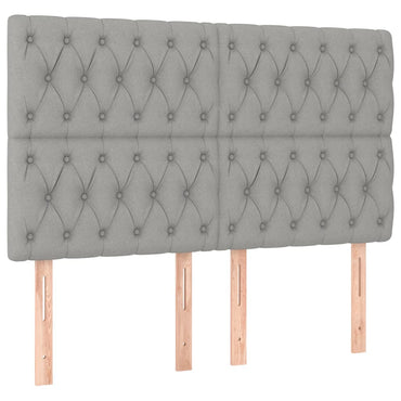 vidaXL Kopfteil Hellgrau 160 x 7 x 118/128 cm Stoff