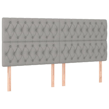 vidaXL Kopfteil Hellgrau 180x7x118/128 cm Stoff