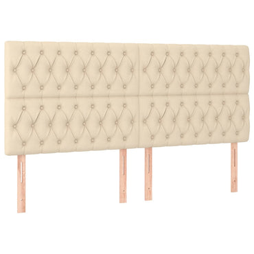 vidaXL Kopfteil Creme 200 x 7 x 118/128 cm Stoff