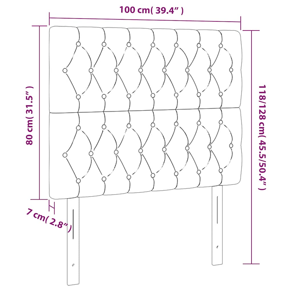 vidaXL Kopfteil Dunkelblau 100 x 7 x 118/128 cm Samt
