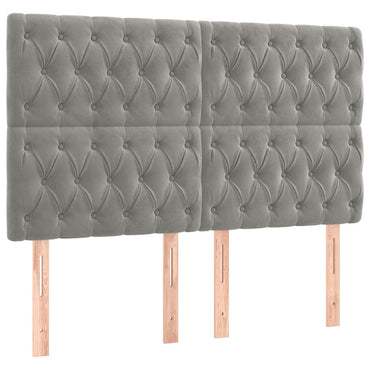 vidaXL Kopfteil Hellgrau 160 x 7 x 118/128 cm Samt