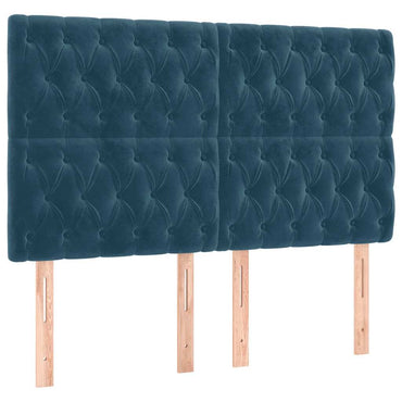 vidaXL Kopfteil Dunkelblau 160 x 7 x 118/128 cm Samt