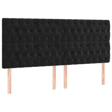 vidaXL Kopfteil Schwarz 180x7x118/128 cm Samt