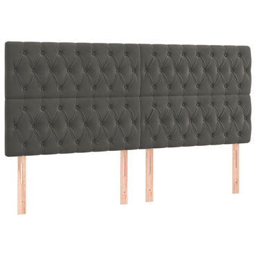 vidaXL Kopfteil Dunkelgrau 200 x 7 x 118/128 cm Samt