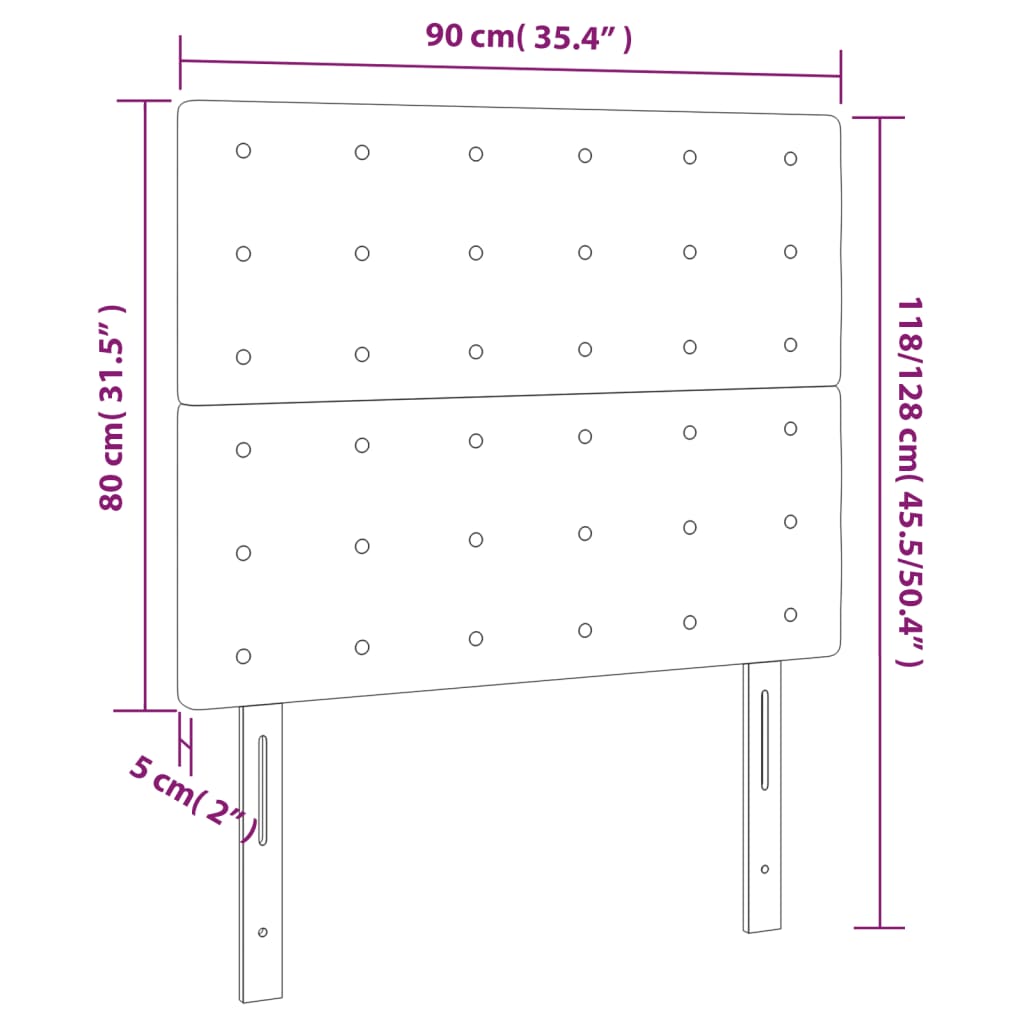 vidaXL Kopfteil Creme 90x5x118/128 cm Stoff