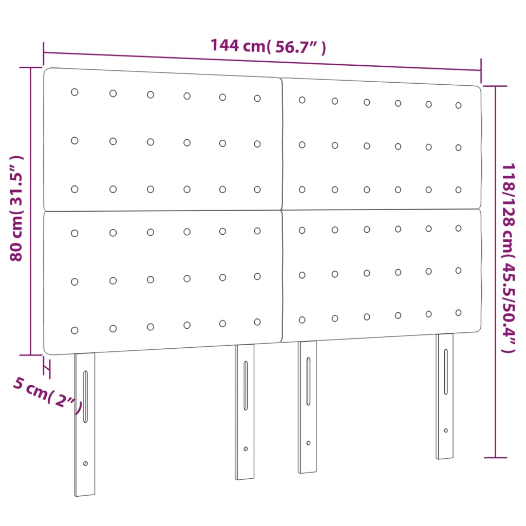 vidaXL Kopfteil Dunkelbraun 144x5x118/128 cm Stoff