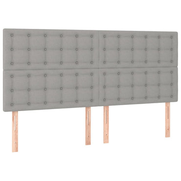 vidaXL Kopfteil Hellgrau 160 x 5 x 118/128 cm Stoff