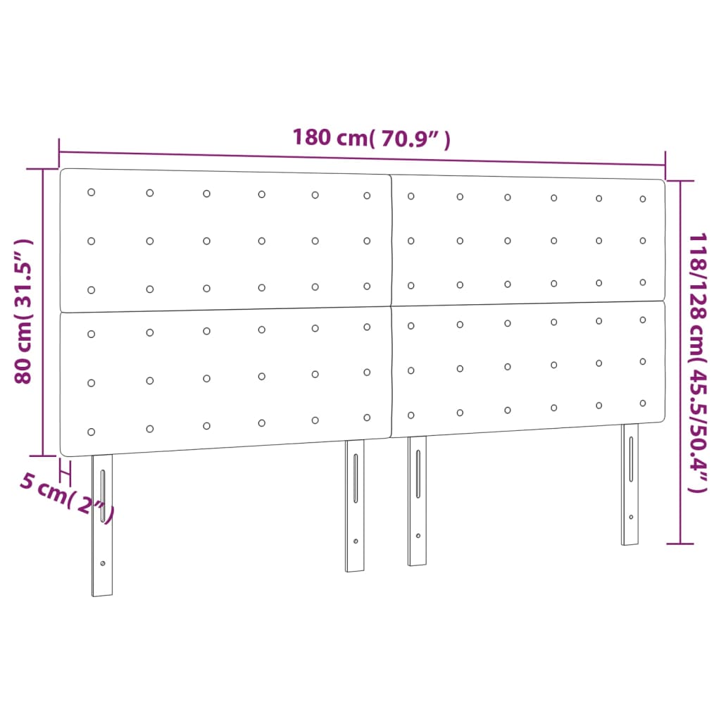 vidaXL Kopfteil Dunkelbraun 180x5x118/128 cm Stoff