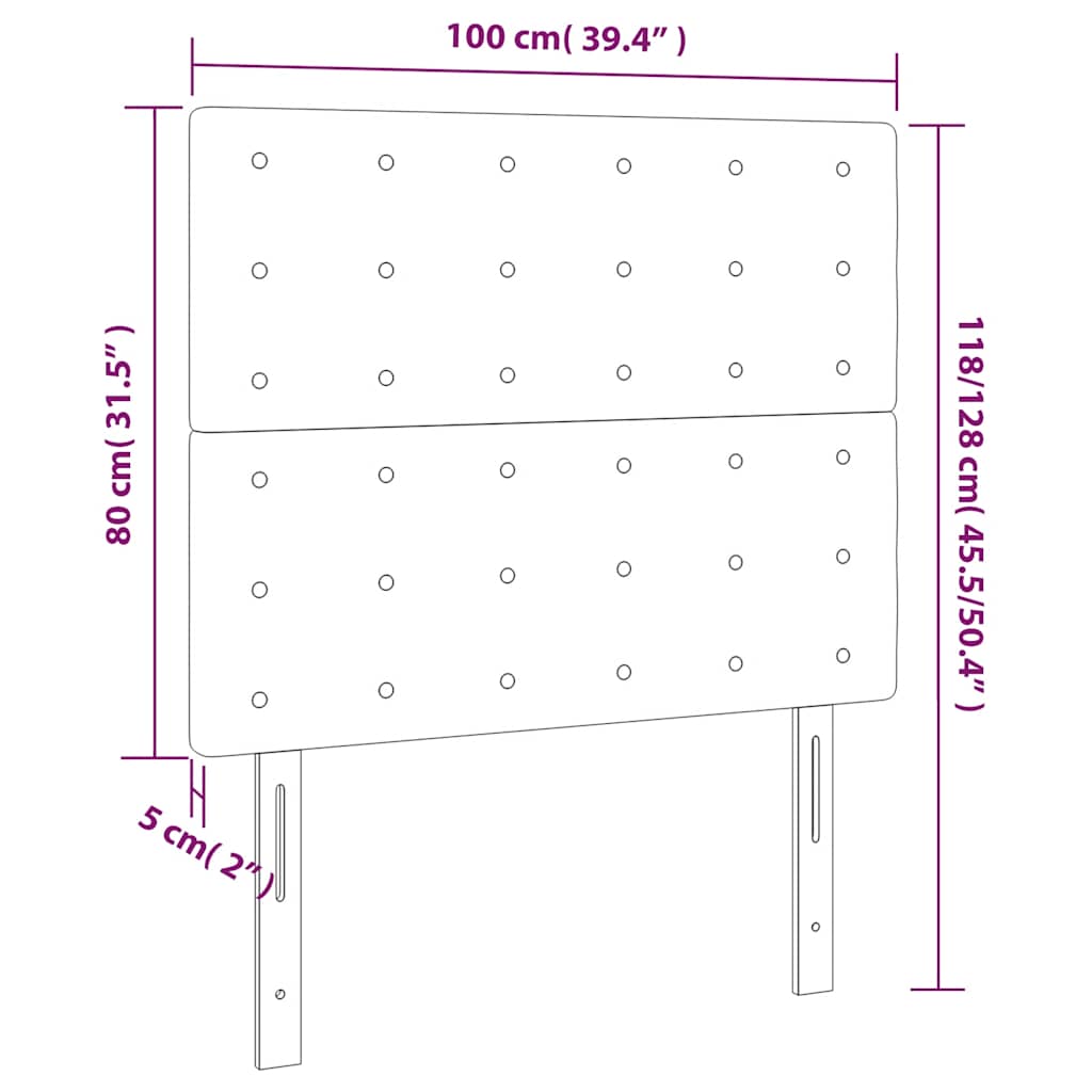 vidaXL Kopfteil Dunkelblau 100x5x118/128 cm Samt
