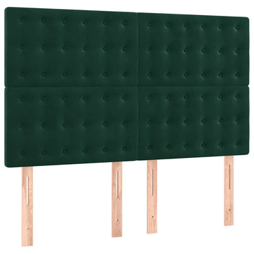 vidaXL Kopfteil Dunkelgrün 144x5x118/128 cm Samt