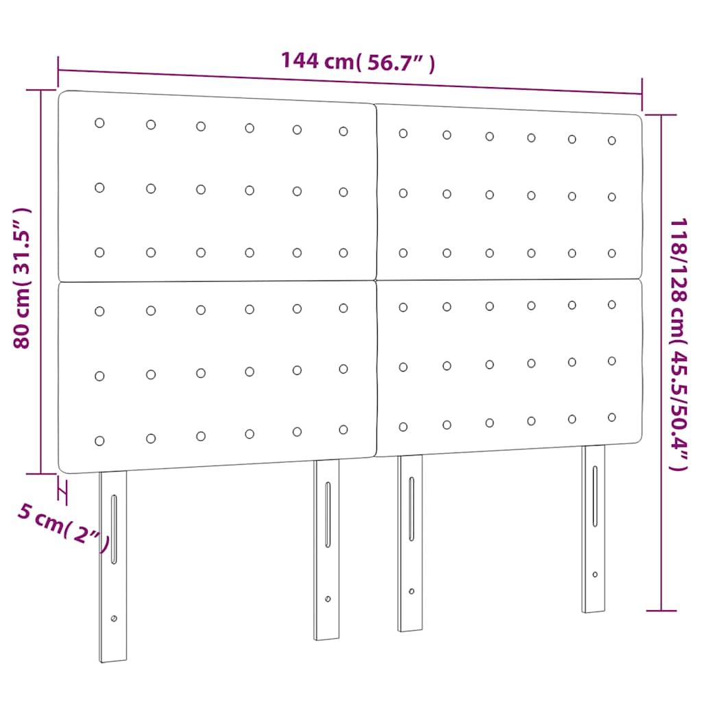 vidaXL Kopfteil Dunkelgrün 144x5x118/128 cm Samt