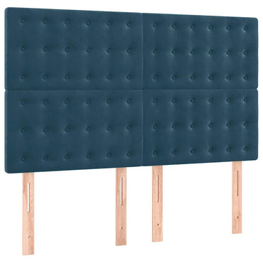 vidaXL Kopfteil Dunkelblau 144x5x118/128 cm Samt