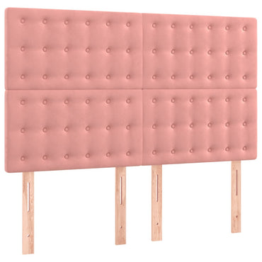vidaXL Kopfteil Rosa 144x5x118/128 cm Samt