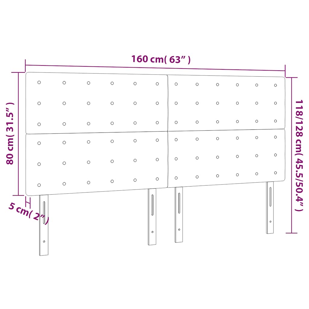 vidaXL Kopfteil Dunkelgrün 160x5x118/128 cm Samt