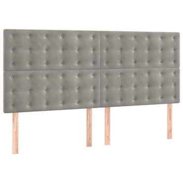vidaXL Kopfteil Hellgrau 180x5x118/128 cm Samt